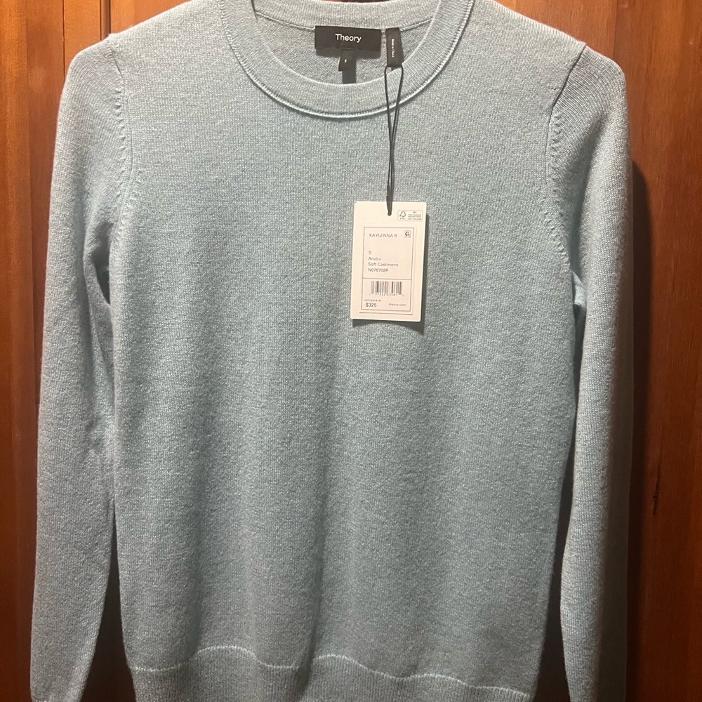 Theory Sky Blue Crewneck Sweater for women
